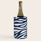 Navy Blue Zebra Animal Print Wine Chiller Gallery Image 1