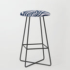 Navy Blue Zebra Animal Print Stool Gallery Image 1