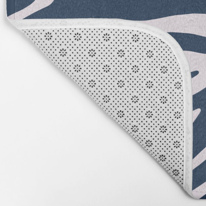 Navy Blue Zebra Animal Print Bath Mat Gallery Image 2