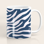 Navy Blue Zebra Animal Print Coffee Mug Gallery Image 1
