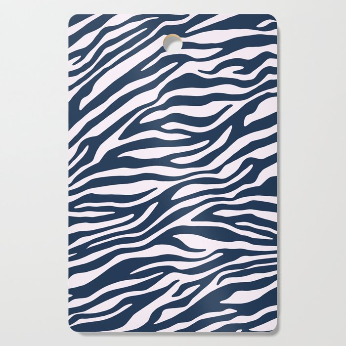 Navy Blue Zebra Animal Print Cutting Board Gallery Image 1