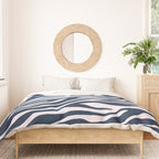 Navy Blue Zebra Animal Print Duvet Cover Gallery Image 3