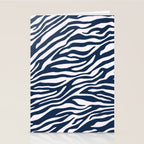 Navy Blue Zebra Animal Print Stationery Card Gallery Image 2