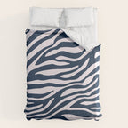 Navy Blue Zebra Animal Print Duvet Cover Gallery Image 6