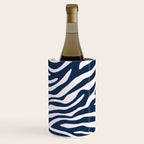Navy Blue Zebra Animal Print Wine Chiller Gallery Image 3