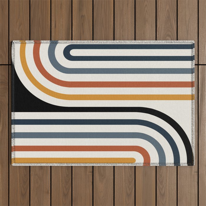 Bold Curvature Stripes IV Outdoor Rug Gallery Image 1