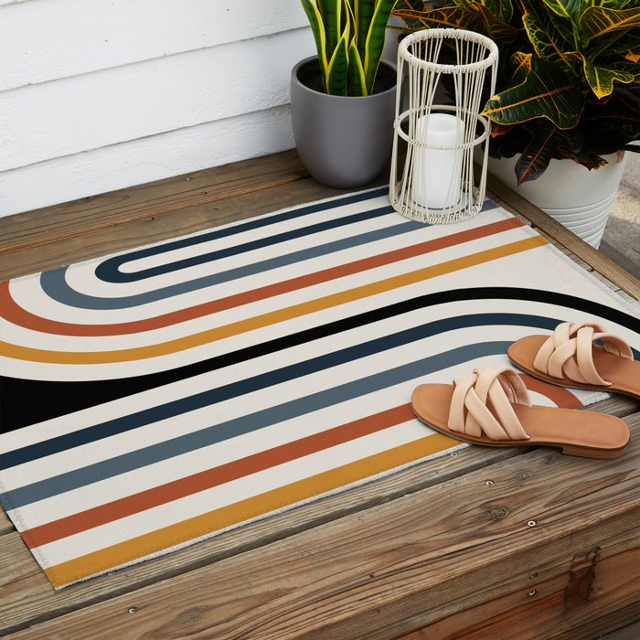 Bold Curvature Stripes IV Outdoor Rug Gallery Image 2