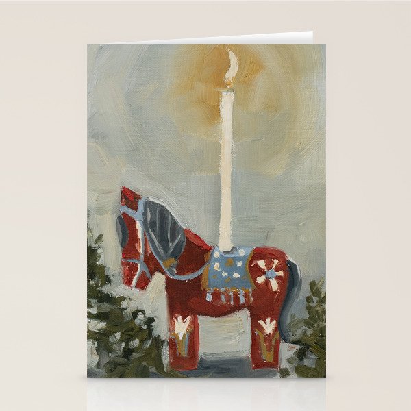 Dala Horse Candle Holder Stationery Card Gallery Image 2