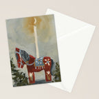 Dala Horse Candle Holder Stationery Card Gallery Image 2