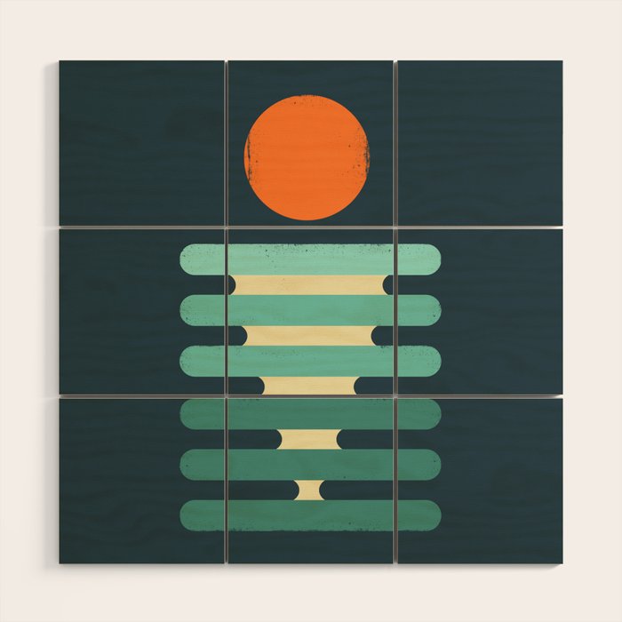 Minimalist ocean Wood Wall Art Gallery Image 1