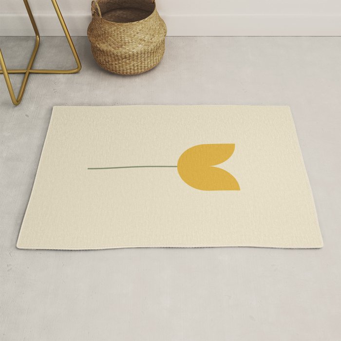 Vintage Tulip Minimalism - Yellow Rug Gallery Image 1