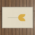 Vintage Tulip Minimalism - Yellow Outdoor Rug Gallery Image 1