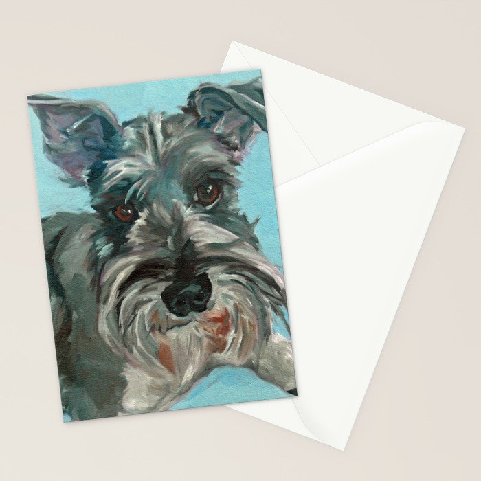 Schnauzer Dog Portrait Stationery Card Gallery Image 2
