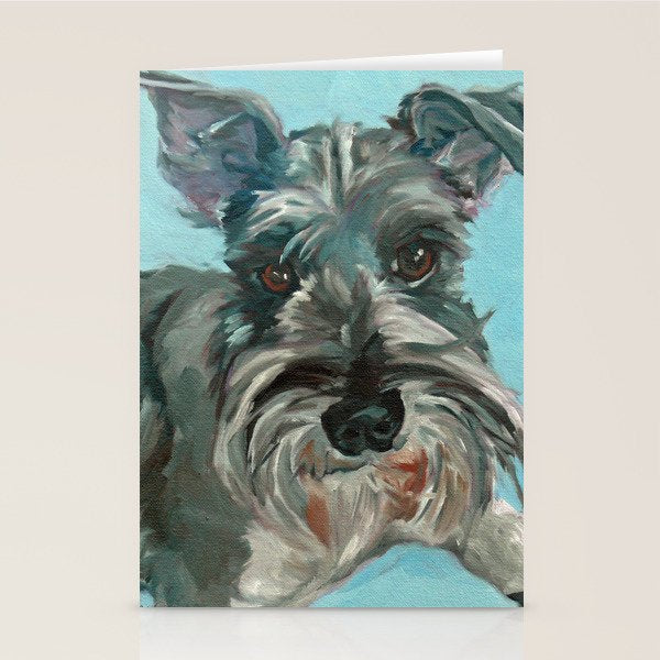 Schnauzer Dog Portrait Stationery Card Gallery Image 2