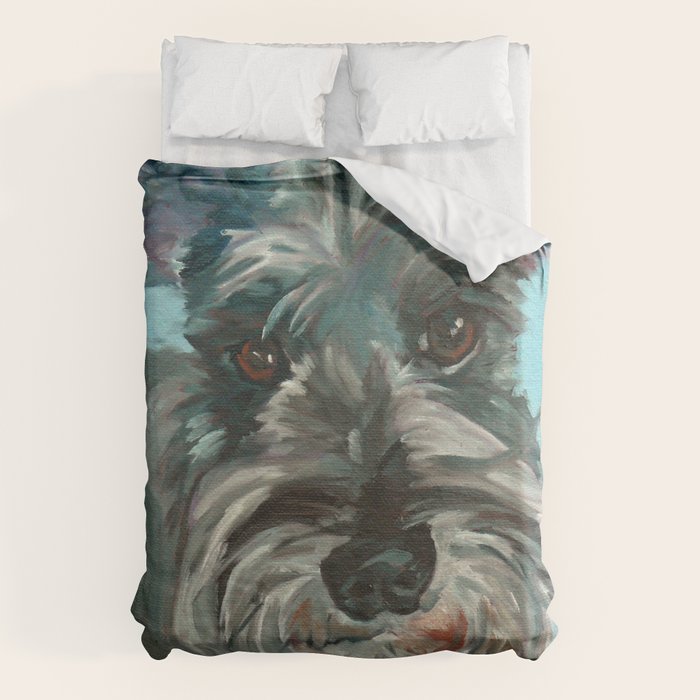 Schnauzer Dog Portrait Duvet Cover Gallery Image 1