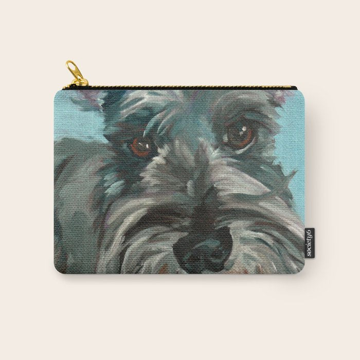 Schnauzer Dog Portrait Carry All Pouch Gallery Image 1