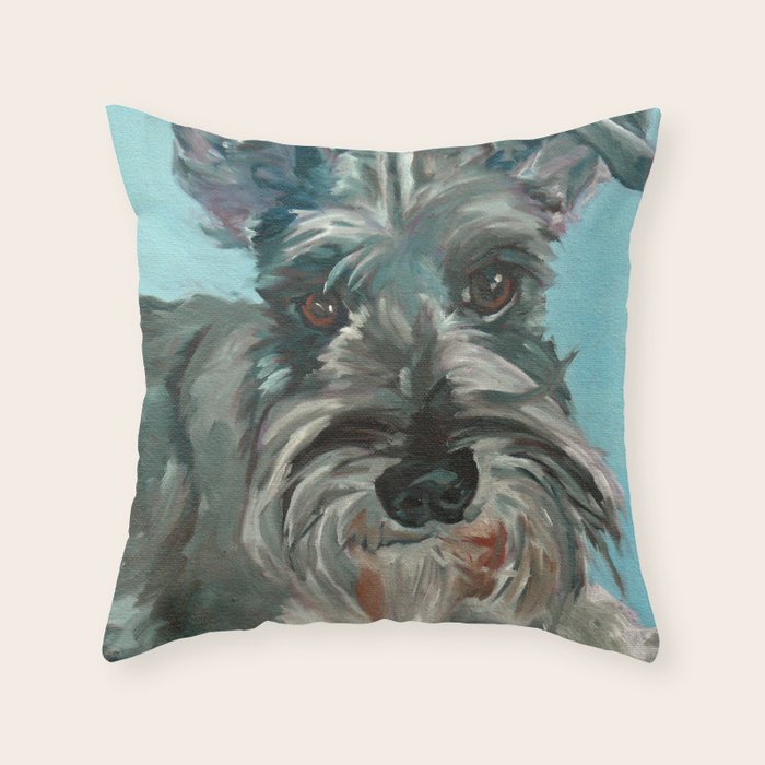 Schnauzer Dog Portrait Throw Pillow Gallery Image 6