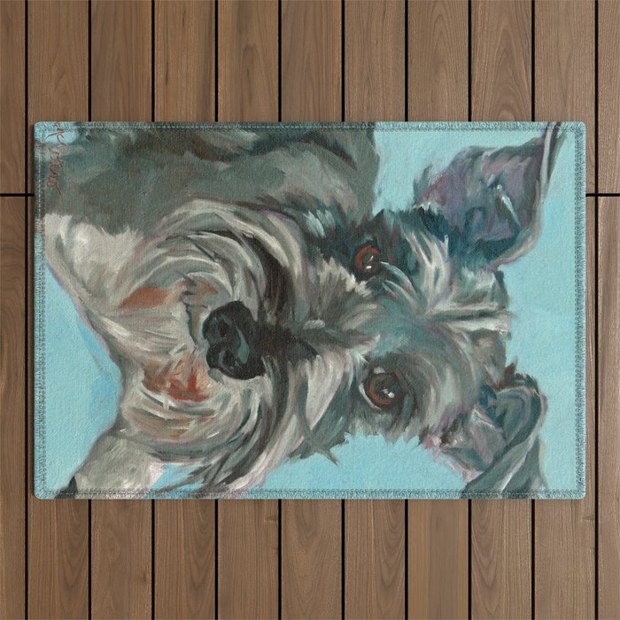 Schnauzer Dog Portrait Outdoor Rug Gallery Image 1