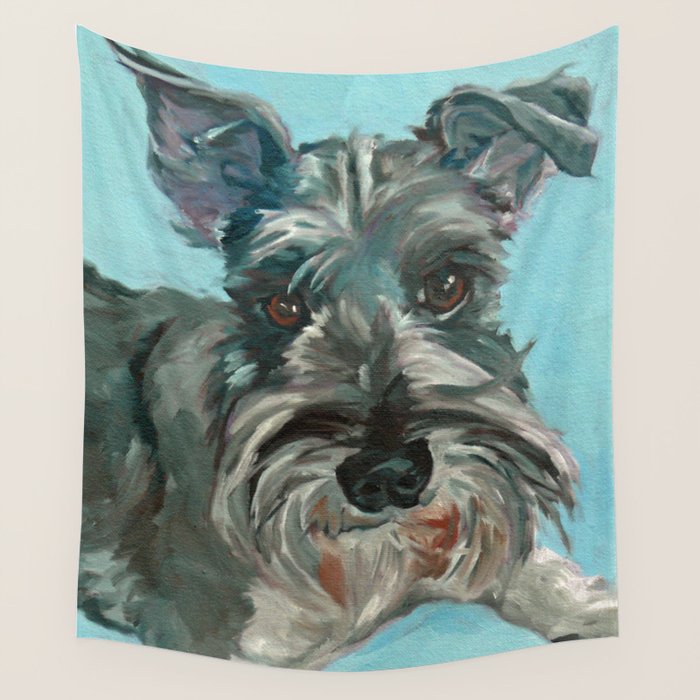 Schnauzer Dog Portrait Wall Tapestry Gallery Image 4