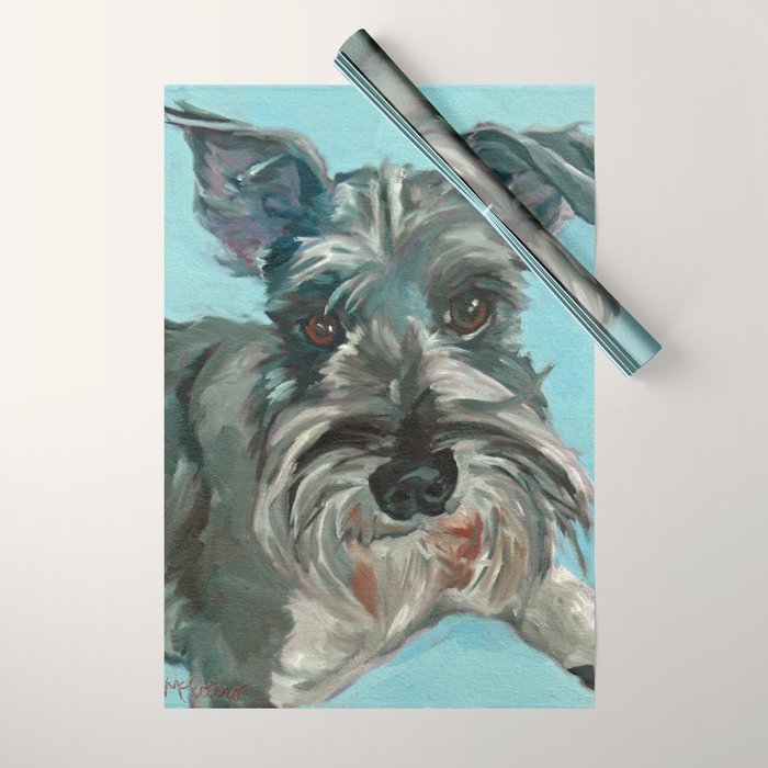 Schnauzer Dog Portrait Wrapping Paper Gallery Image 1
