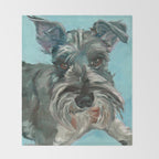 Schnauzer Dog Portrait Throw Blanket Gallery Image 2