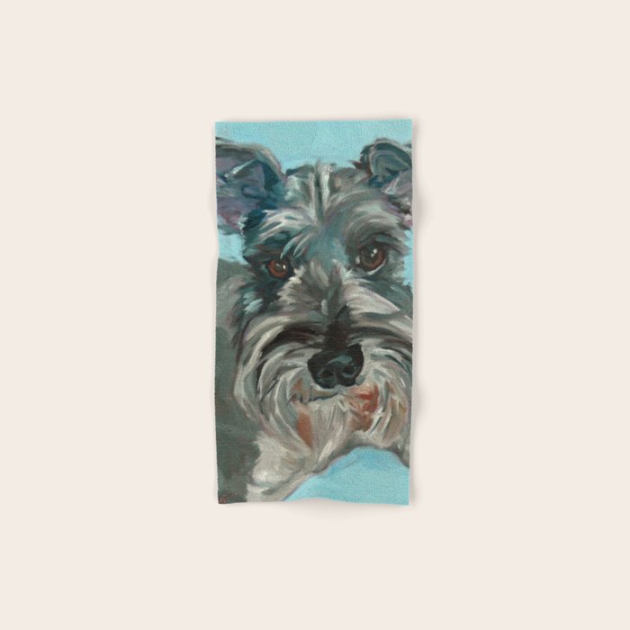 Schnauzer Dog Portrait Bath Towel Gallery Image 1