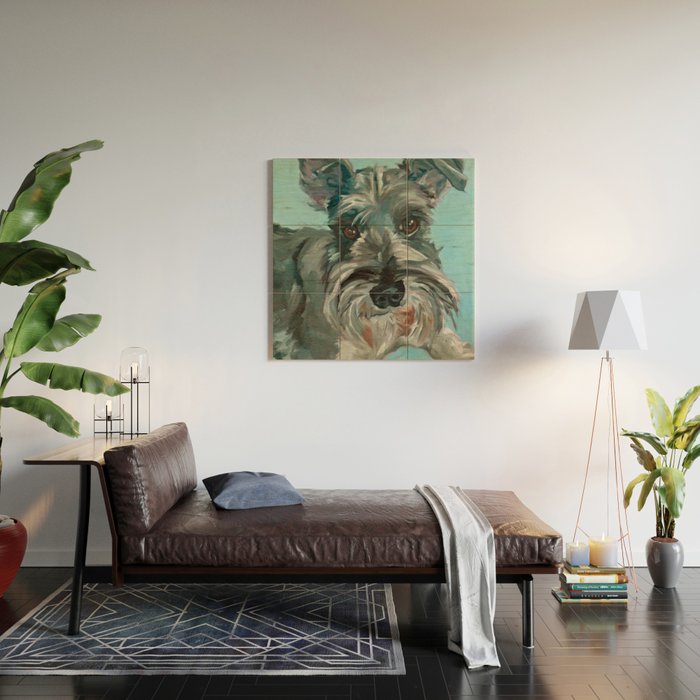 Schnauzer Dog Portrait Wood Wall Art Gallery Image 2