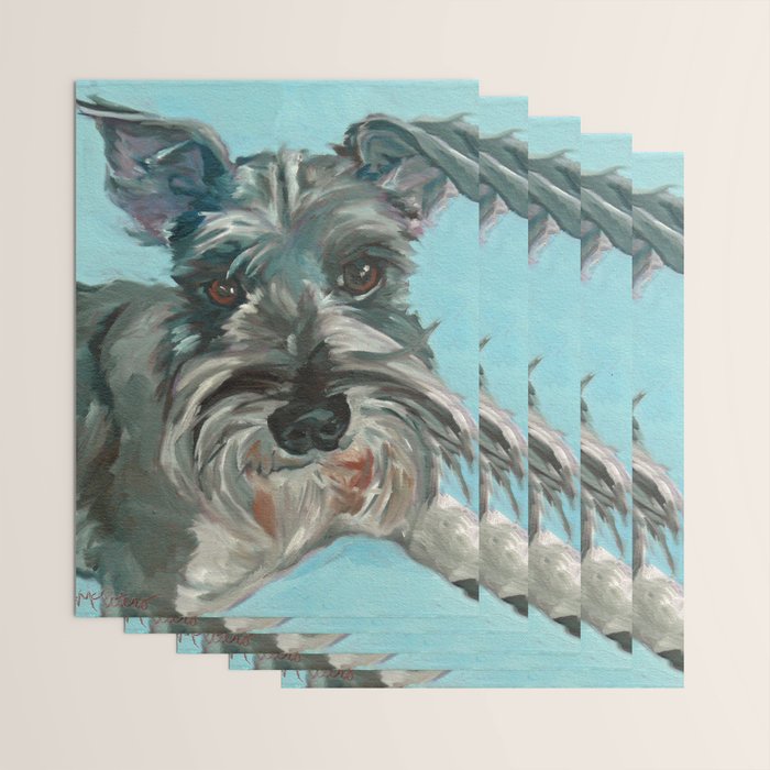 Schnauzer Dog Portrait Wrapping Paper Gallery Image 3