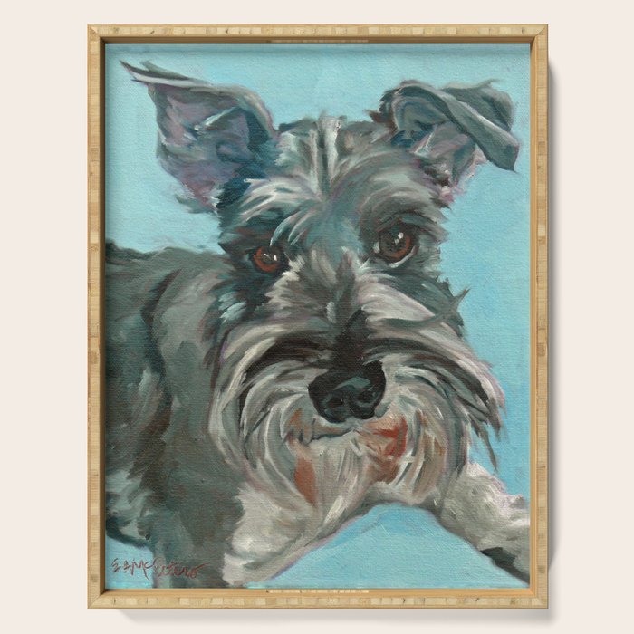 Schnauzer Dog Portrait Serving Tray Gallery Image 1