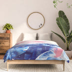 Ejaaz Haniff Abstract Acrylic Palette Knife Painting Blue Pink: 'Summer Storm' Comforter Gallery Image 3