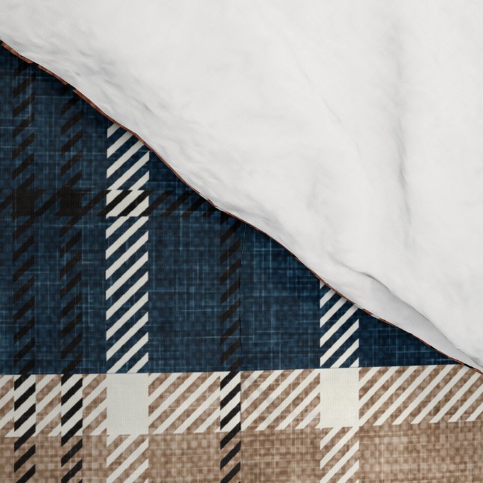 fall plaid - navy, orange & tan Comforter Gallery Image 4