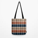 fall plaid - navy, orange & tan Tote Bag Gallery Image 2