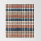 fall plaid - navy, orange & tan Throw Blanket Gallery Image 2
