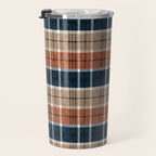 fall plaid - navy, orange & tan Travel Mug Gallery Image 3