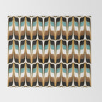 Mid Century Modern Liquid Watercolor Abstract / Faux Gold, Ocean Blue Teal, Brown, Black, White/ V1 Throw Blanket Gallery Image 2