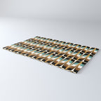 Mid Century Modern Liquid Watercolor Abstract / Faux Gold, Ocean Blue Teal, Brown, Black, White/ V1 Rug Gallery Image 3