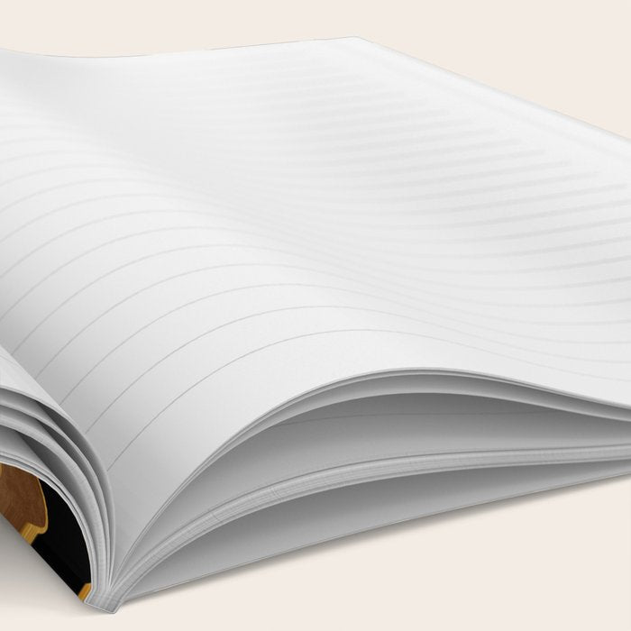 Mid Century Modern Liquid Watercolor Abstract / Faux Gold, Ocean Blue Teal, Brown, Black, White/ V1 Notebook Gallery Image 2