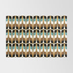 Mid Century Modern Liquid Watercolor Abstract / Faux Gold, Ocean Blue Teal, Brown, Black, White/ V1 Rug Gallery Image 2