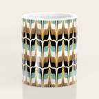 Mid Century Modern Liquid Watercolor Abstract / Faux Gold, Ocean Blue Teal, Brown, Black, White/ V1 Coffee Mug Gallery Image 4