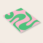 Pink and Green Soft Curves Retro Modern Abstract Pattern Notebook Gallery Image 3