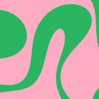 Pink and Green Soft Curves Retro Modern Abstract Pattern Coffee Mug Gallery Image 2