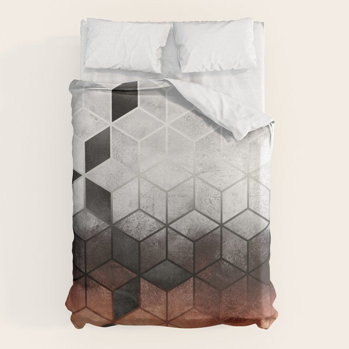 Ombre Concrete Cubes Duvet Cover Gallery Image 1