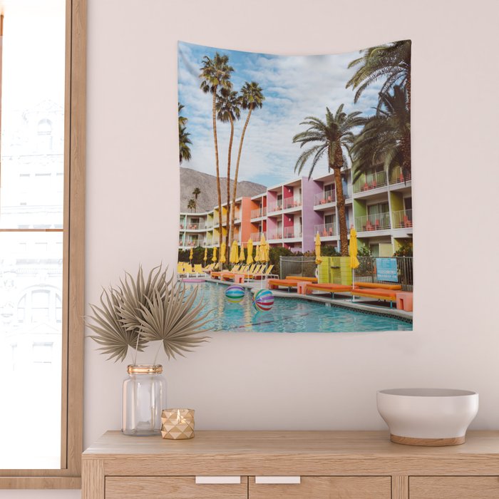 Palm Springs Pool Day VII Wall Tapestry Gallery Image 2