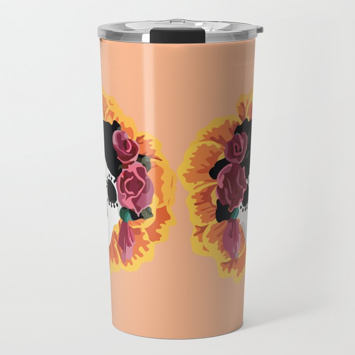 Catrina frida mexican kawaii cute sugar skull mexican style mexican flower marigold skeleton  Travel Mug Gallery Image 1