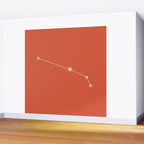 Aries Zodiac Star Constellation Line Art Coral Red Wall Mural Gallery Image 2