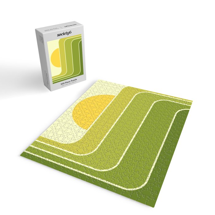Retro Geometric Sun Set Design 432 Jigsaw Puzzle Gallery Image 2