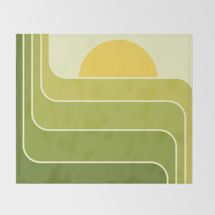 Retro Geometric Sun Set Design 432 Throw Blanket Gallery Image 2