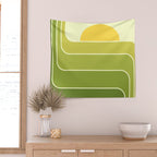 Retro Geometric Sun Set Design 432 Wall Tapestry Gallery Image 2