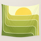 Retro Geometric Sun Set Design 432 Wall Tapestry Gallery Image 4