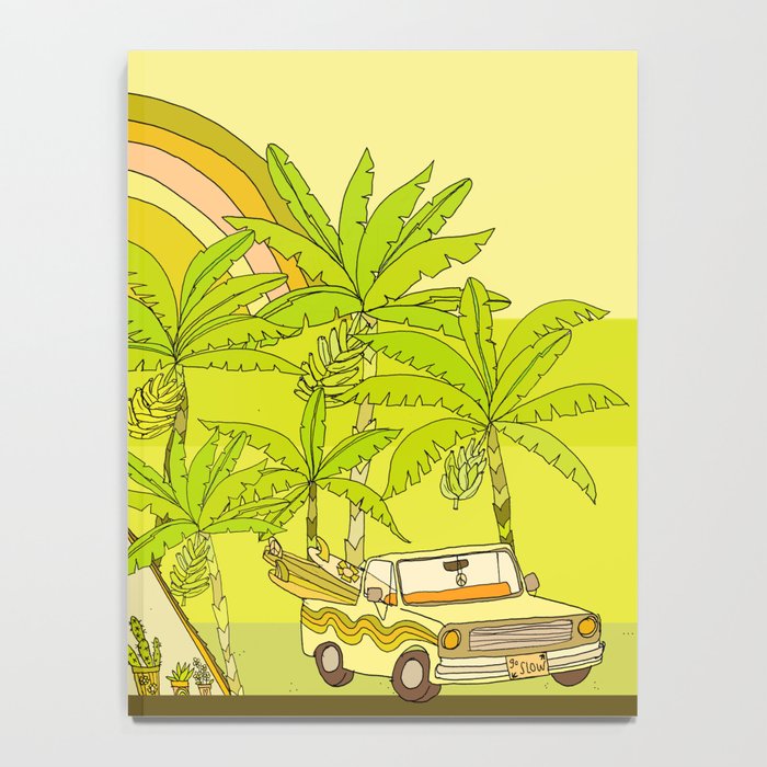 a frame simple living // banana pancakes // retro surf art by surfy birdy Notebook Gallery Image 4